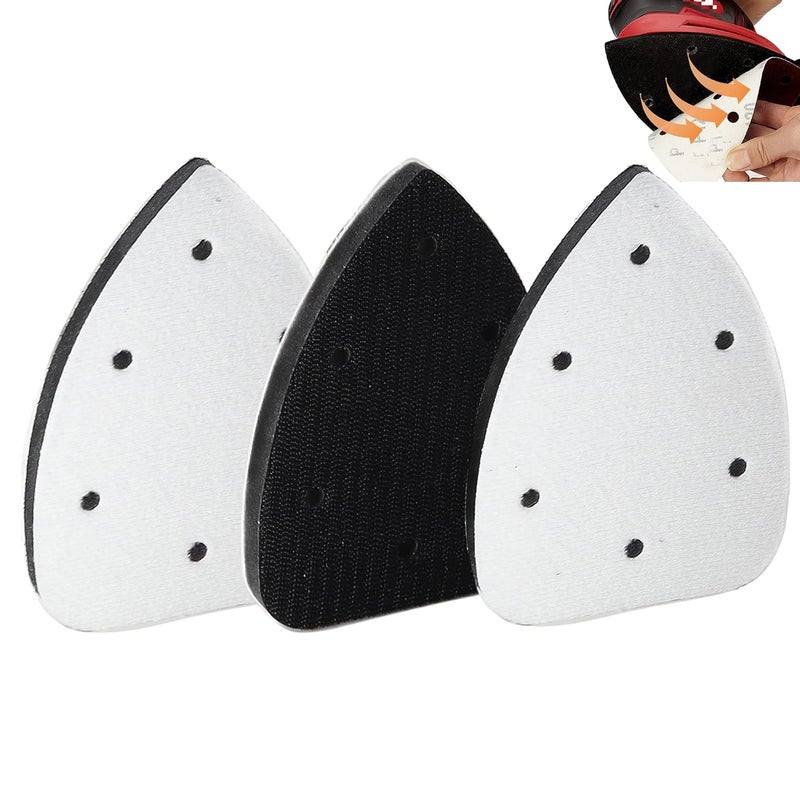 CTPICXM 3pcs Mouse Detail Sanding Interface Pad 140mm*90mm 6 Holes Foam Interface Mouse Sander Sandpaper Backing Pad with Hook and Loop Backing Compatible for Ryobi Sander - Image 1